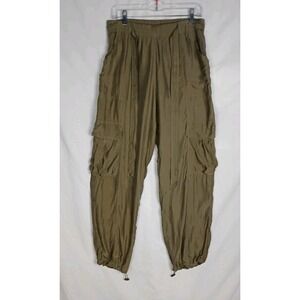 Heartloom New Pants Womens Large Twill Ginger Jogger Cargo Satin Trim NEW Size M